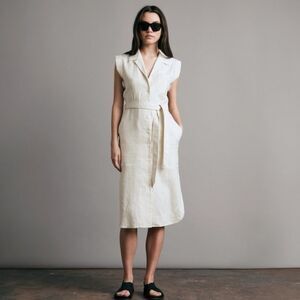 Rag & Bone Helena Midi Shirt‎ Dress Size 8 Linen Blend Belted Button Front